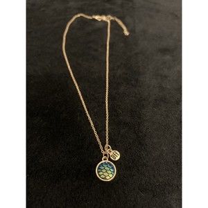 Necklace Mermaid Scales BFF Iridescent Pendant Gold Tone Chain